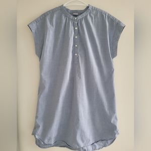 Blue mini shirt dress